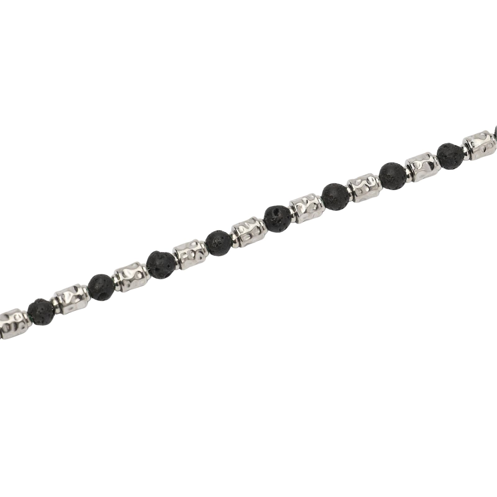 Bracciale Kidult Style in acciaio con pietra lavica da uomo 21 cm