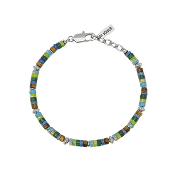 Bracciale Kidult Style in acciaio diaspro multicolor uomo 21 cm