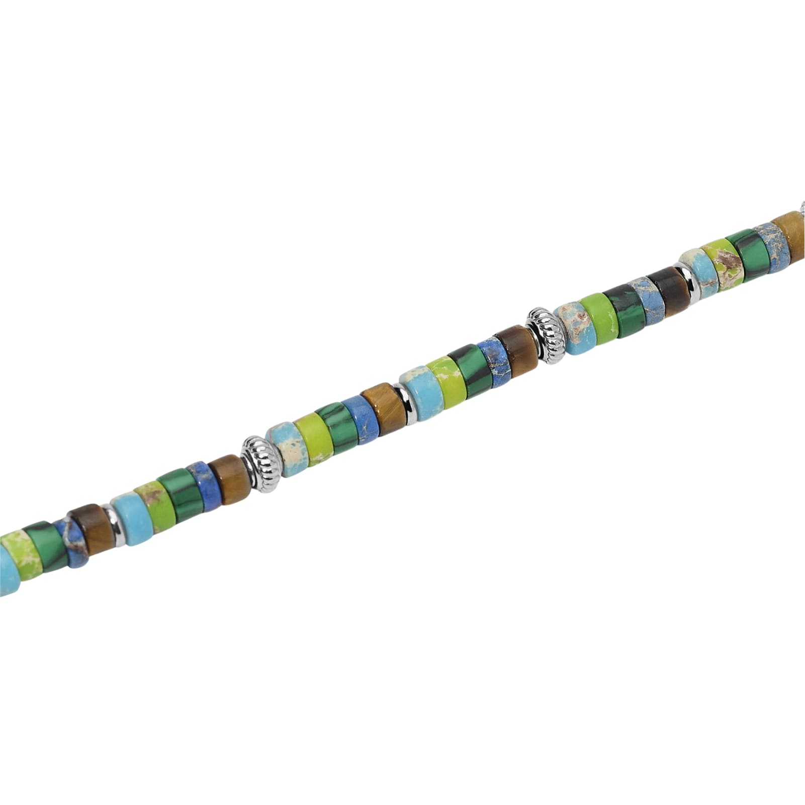 Bracciale Kidult Style in acciaio diaspro multicolor uomo 21 cm