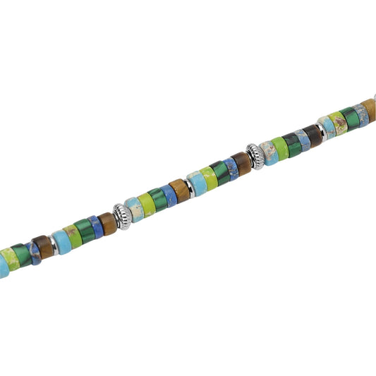 Bracciale Kidult Style in acciaio diaspro multicolor uomo 21 cm