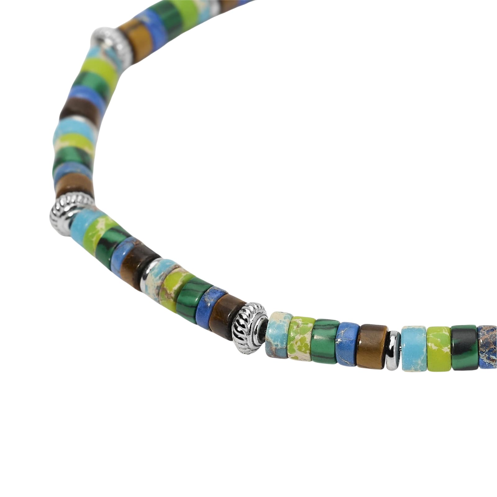 Bracciale Kidult Style in acciaio diaspro multicolor uomo 21 cm