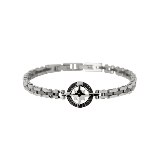 Bracciale Kidult Style in acciaio pvd gun rosa dei venti uomo 20 cm
