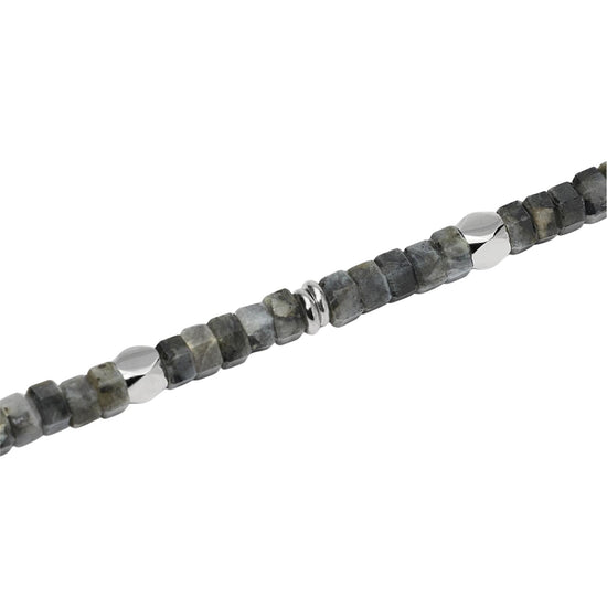 Bracciale Kidult Style in acciaio labradorite esagonale uomo 21 cm