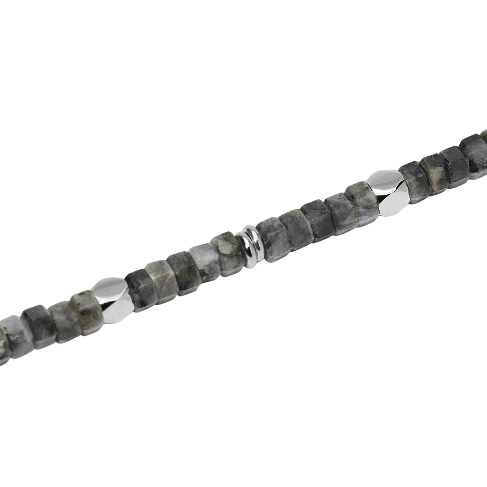 Bracciale Kidult Style in acciaio labradorite esagonale uomo 21 cm