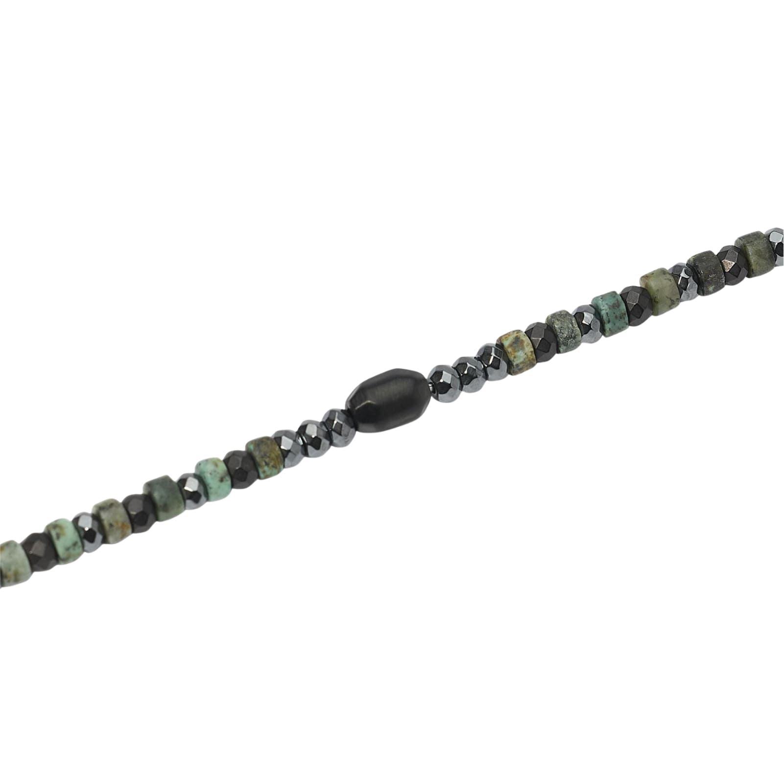 Bracciale Kidult Style in acciaio con pietre ematite verdi uomo 21 cm