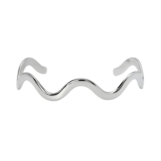 Bracciale rigido Kidult Style in acciaio effetto ondulato Rigido