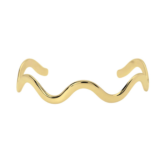 Bracciale Kidult Style in acciaio pvd oro effetto ondulato Rigido