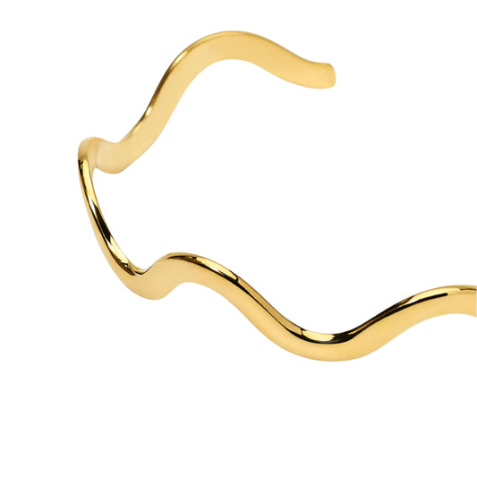 Bracciale Kidult Style in acciaio pvd oro effetto ondulato Rigido