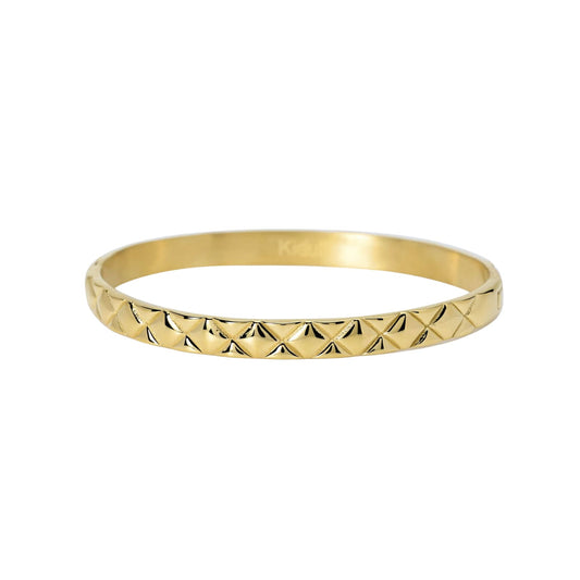 Bracciale bangle Kidult Style in acciaio pvd oro martellato Rigido
