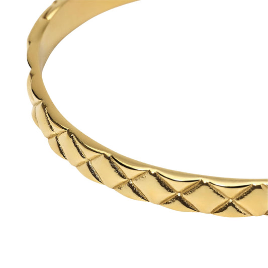 Bracciale bangle Kidult Style in acciaio pvd oro martellato Rigido