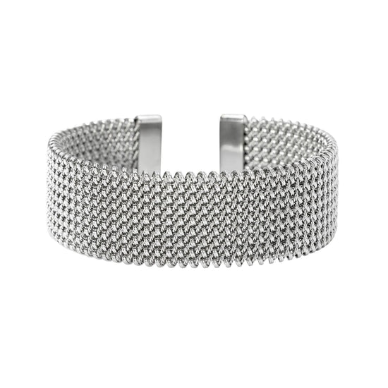 Bracciale rigido Kidult Style in acciaio con maglia mesh Rigido