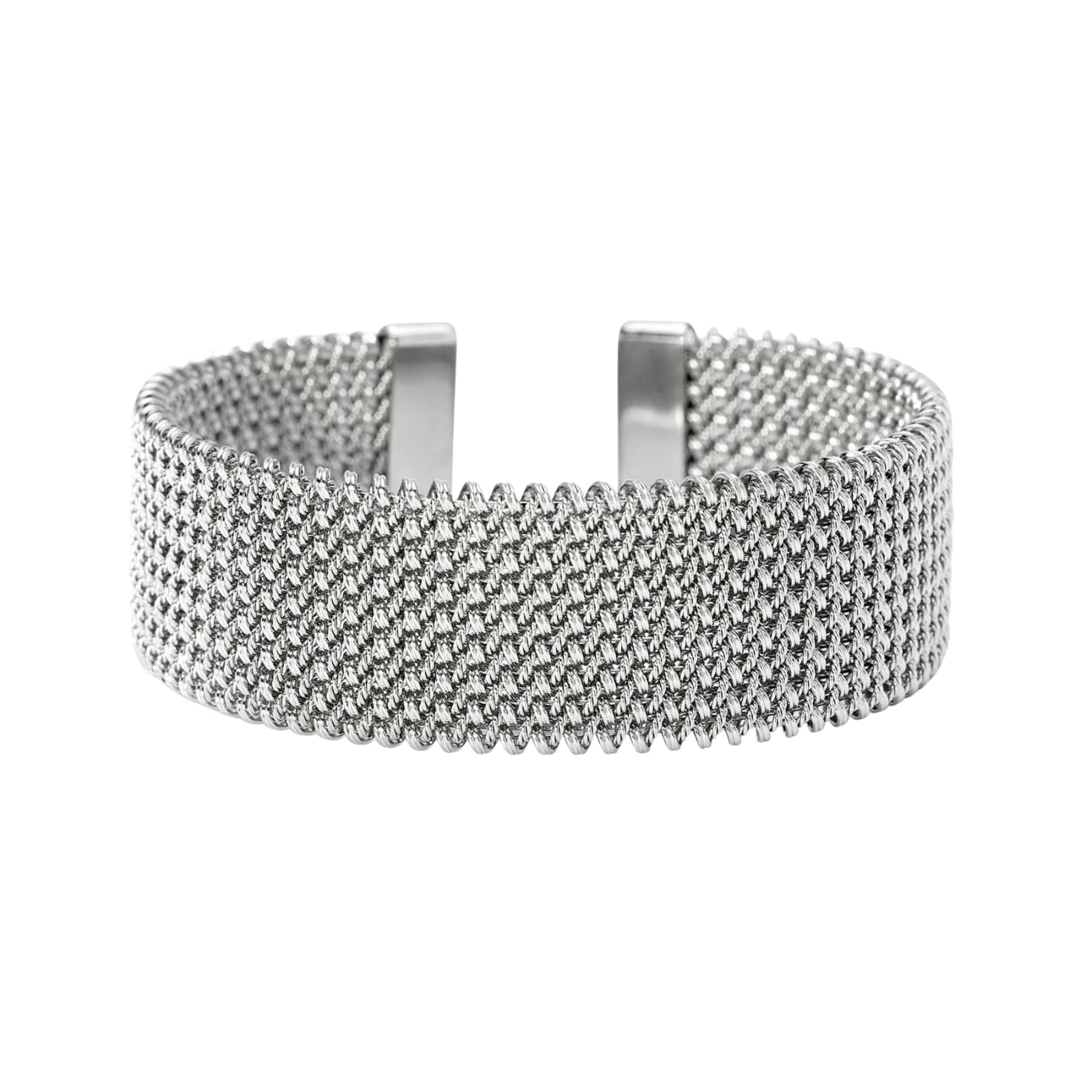 Bracciale rigido Kidult Style in acciaio con maglia mesh Rigido