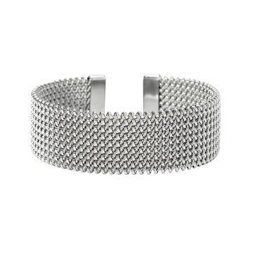 Bracciale rigido Kidult Style in acciaio con maglia mesh Rigido