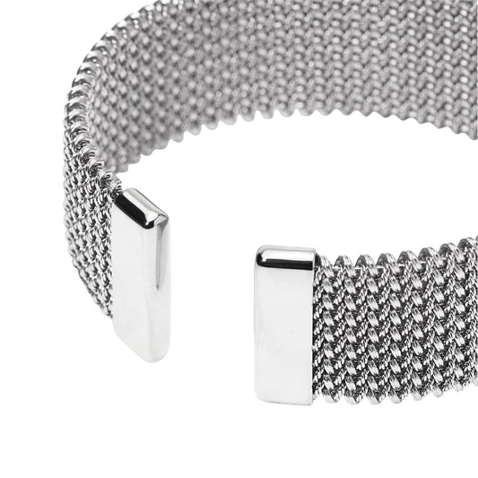 Bracciale rigido Kidult Style in acciaio con maglia mesh Rigido