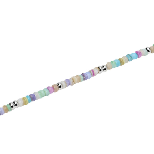 Bracciale Kidult Style in acciaio con conchiglie multicolor 19 cm