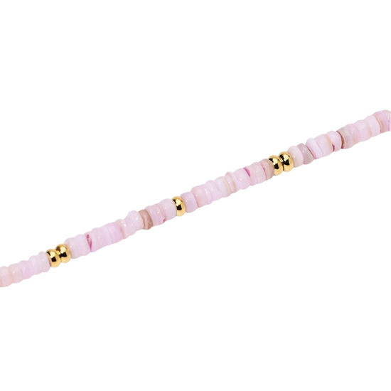Bracciale Kidult Style in acciaio pvd oro conchiglie rosa 19 cm