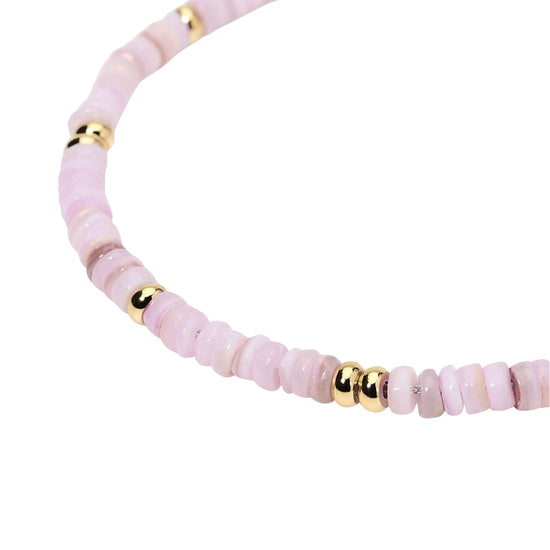 Bracciale Kidult Style in acciaio pvd oro conchiglie rosa 19 cm