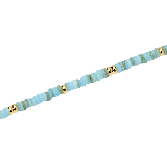 Bracciale Kidult Style in acciaio pvd oro conchiglie azzurre 19 cm