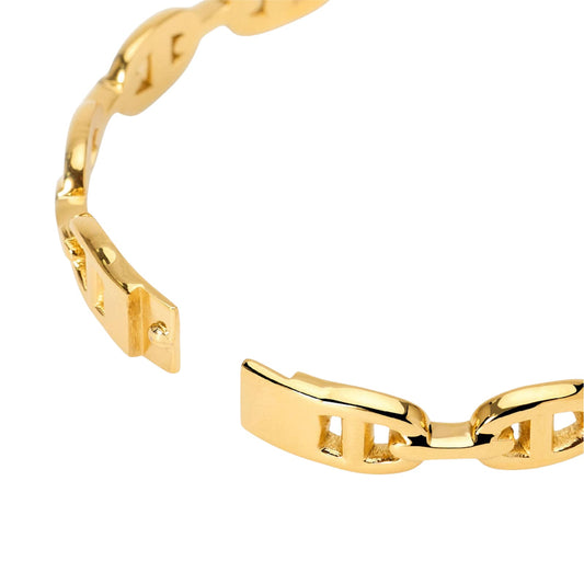 Bracciale bangle Kidult Style in acciaio pvd oro con staffa Rigido