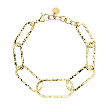 Bracciale Kidult Style in acciaio pvd oro maglie allungate 23 cm