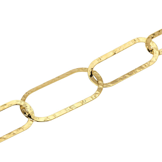 Bracciale Kidult Style in acciaio pvd oro maglie allungate 23 cm
