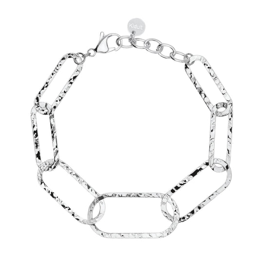 Bracciale catena Kidult Style in acciaio maglie allungate 23 cm