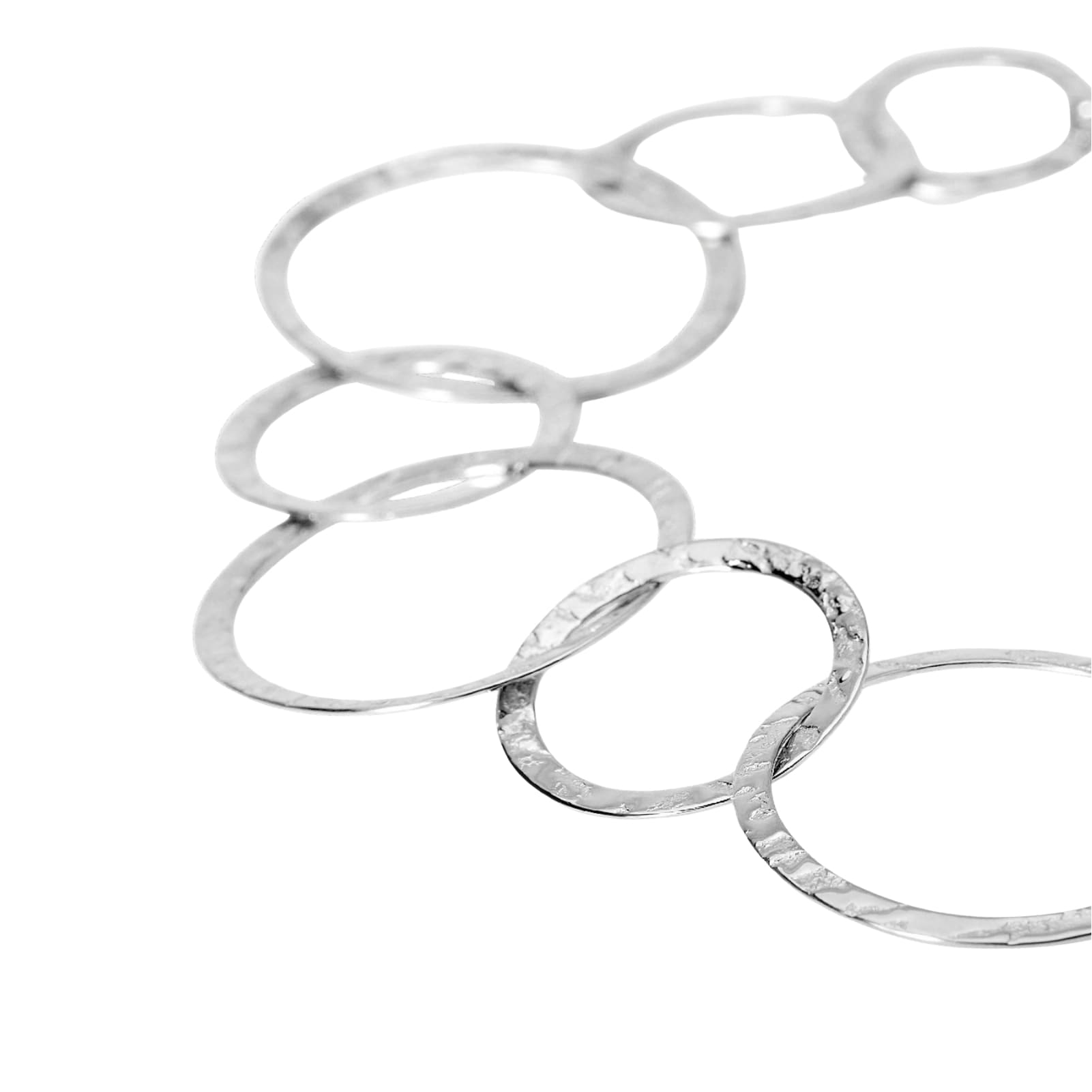 Bracciale Kidult Style in acciaio martellato maglie rotonde 23 cm