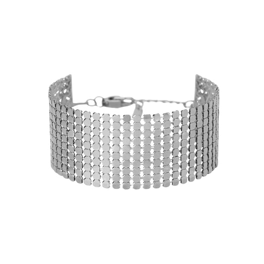Bracciale Kidult Style in acciaio con maglia disco 19,5 cm