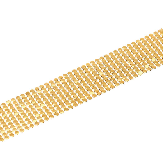 Bracciale Kidult Style in acciaio pvd oro con maglia disco 19,5 cm