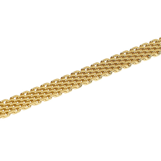 Bracciale Kidult Style in acciaio pvd oro con catena mesh 19,5 cm