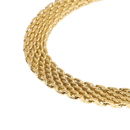 Bracciale Kidult Style in acciaio pvd oro con catena mesh 19,5 cm