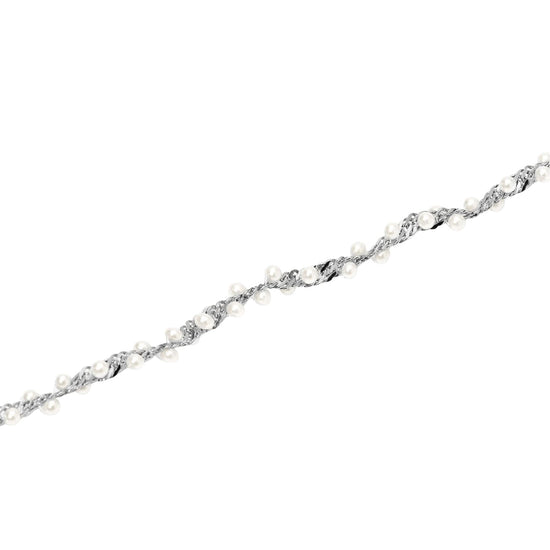 Bracciale catena Kidult Style in acciaio con perle conchiglia 19,5 cm