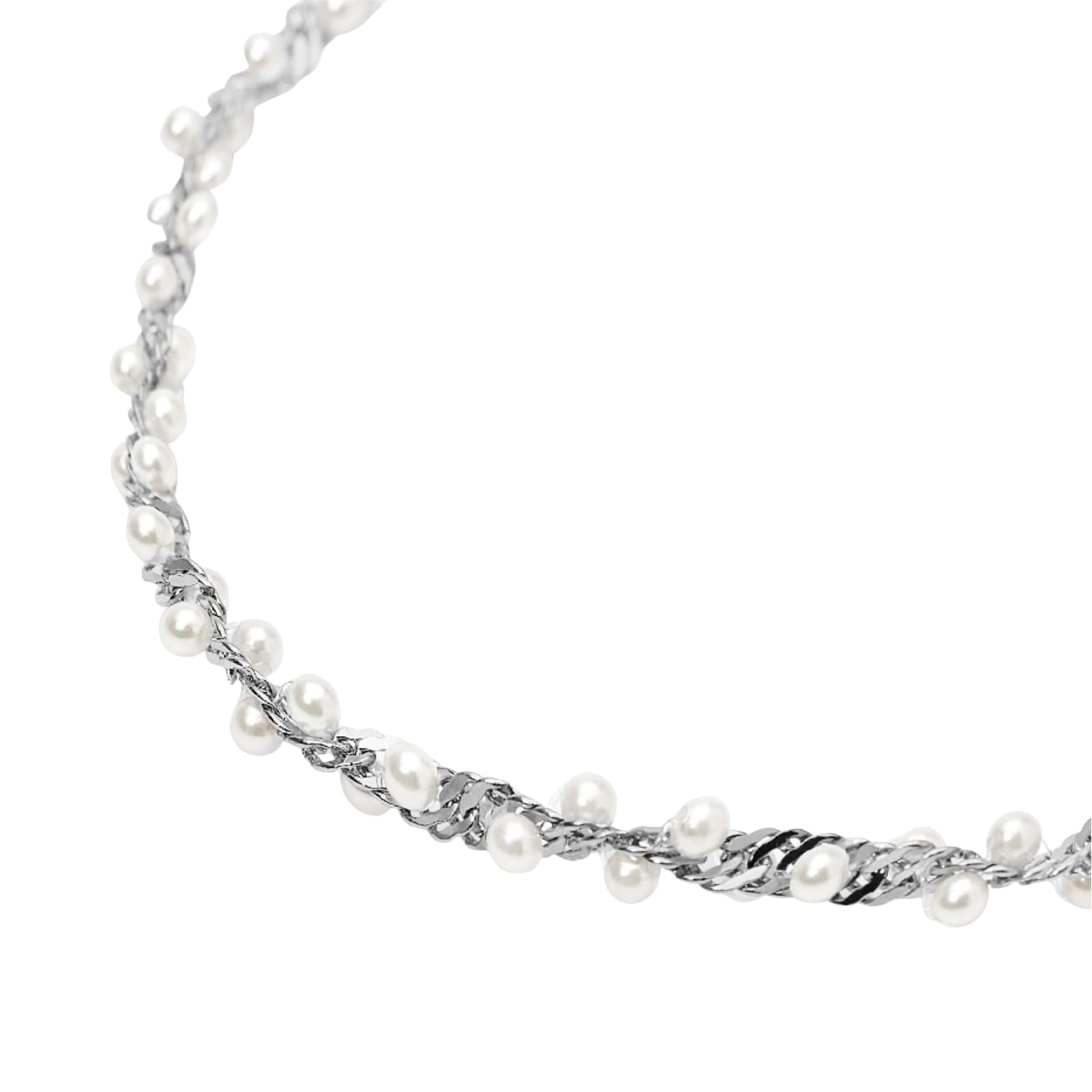 Bracciale catena Kidult Style in acciaio con perle conchiglia 19,5 cm