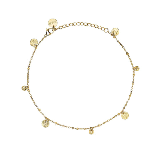 Cavigliera catena Kidult Style 86 in acciaio oro e pendenti Regolabile 21-25 cm