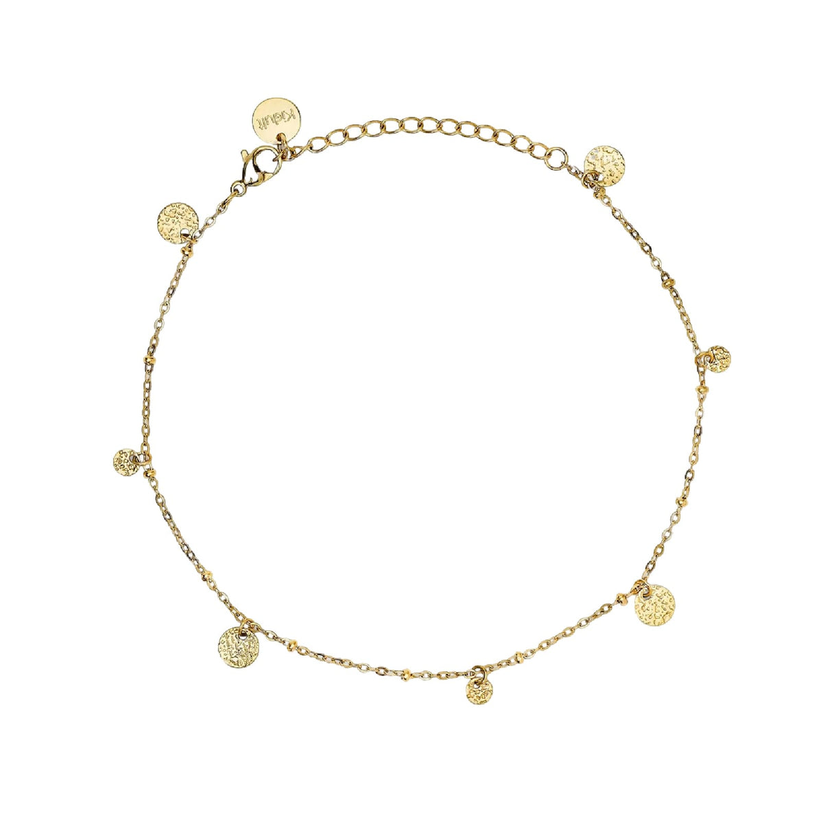 Cavigliera catena Kidult Style 86 in acciaio oro e pendenti Regolabile 21-25 cm
