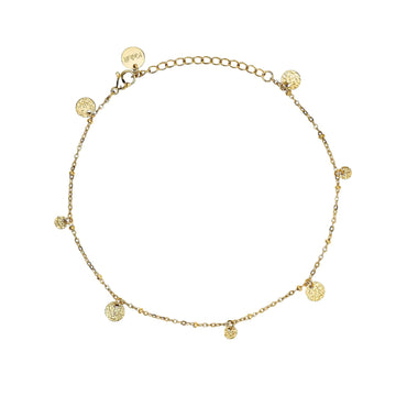 Cavigliera catena Kidult Style 86 in acciaio oro e pendenti Regolabile 21-25 cm