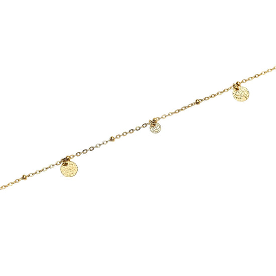 Cavigliera catena Kidult Style 86 in acciaio oro e pendenti Regolabile 21-25 cm