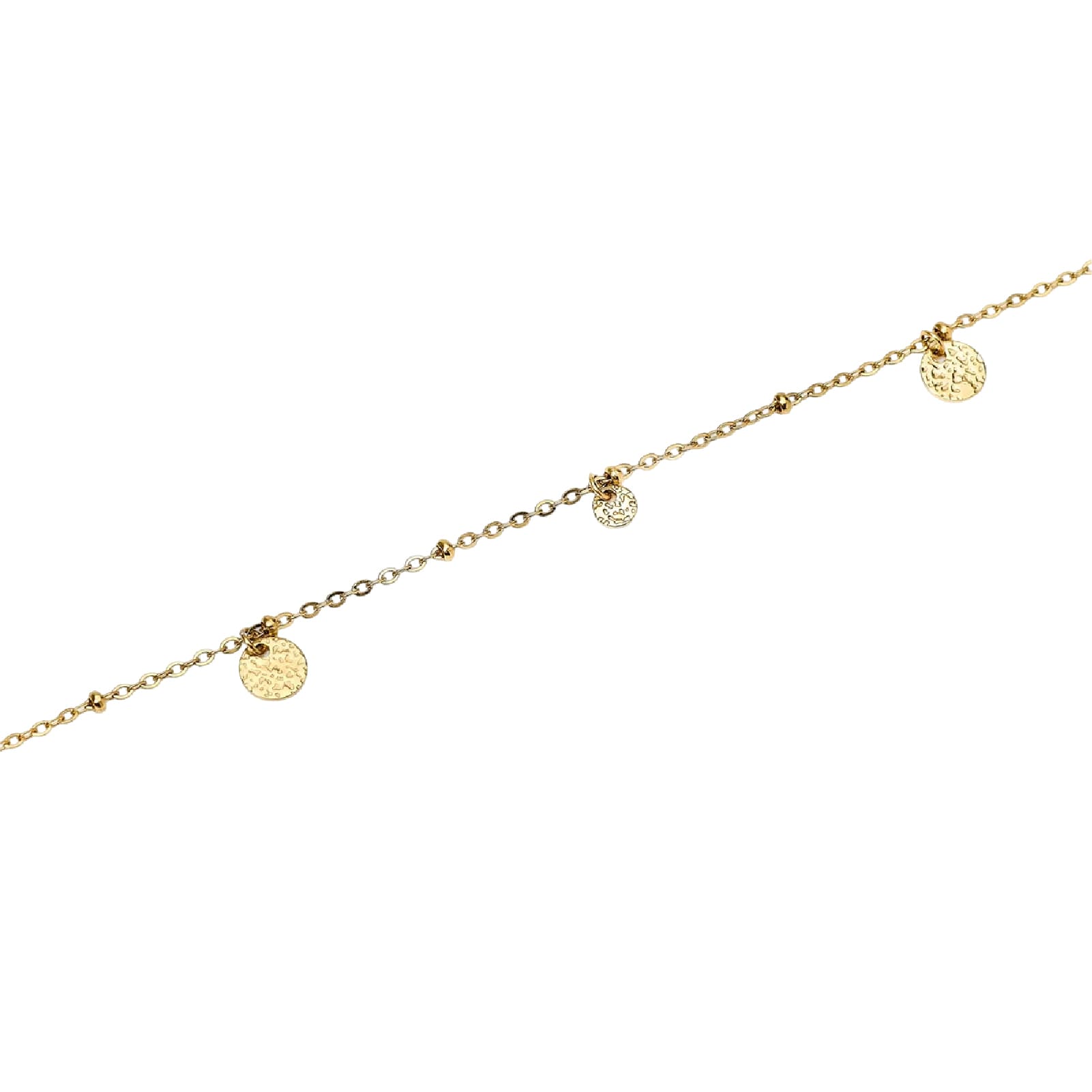 Cavigliera catena Kidult Style 86 in acciaio oro e pendenti Regolabile 21-25 cm