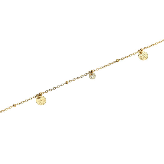 Cavigliera catena Kidult Style 86 in acciaio oro e pendenti Regolabile 21-25 cm