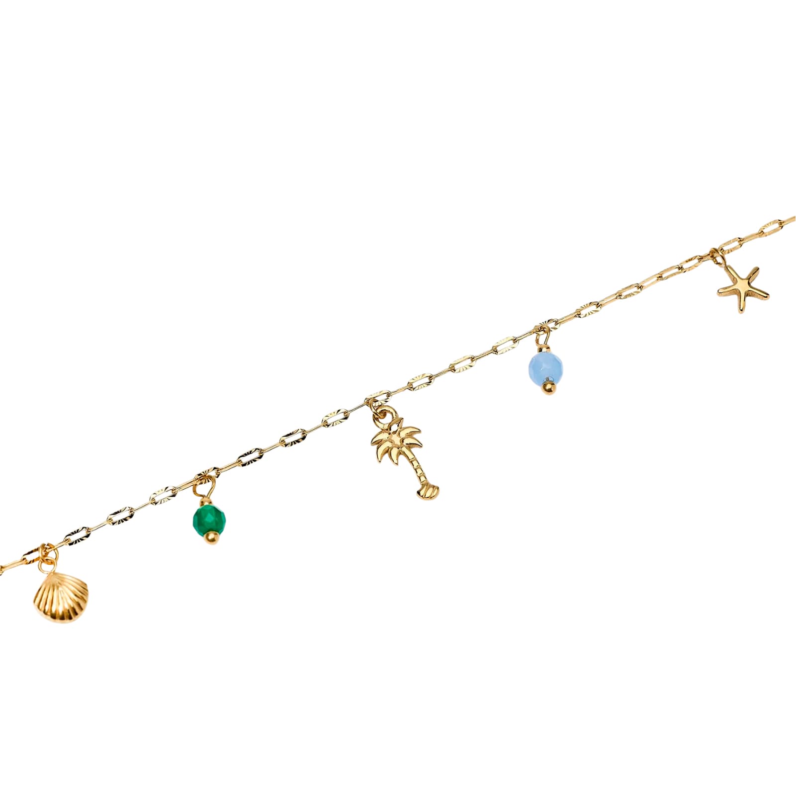 Cavigliera con pendenti Kidult Style 86 in acciaio oro estate Regolabile 21-25 cm