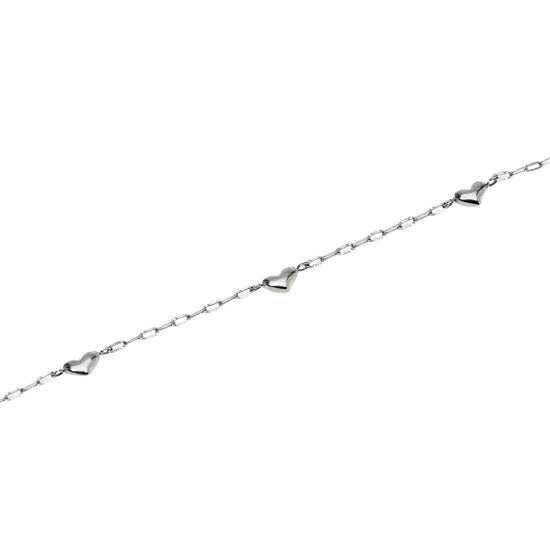 Cavigliera catena Kidult Style 86 in acciaio con cuori Regolabile 21-25 cm