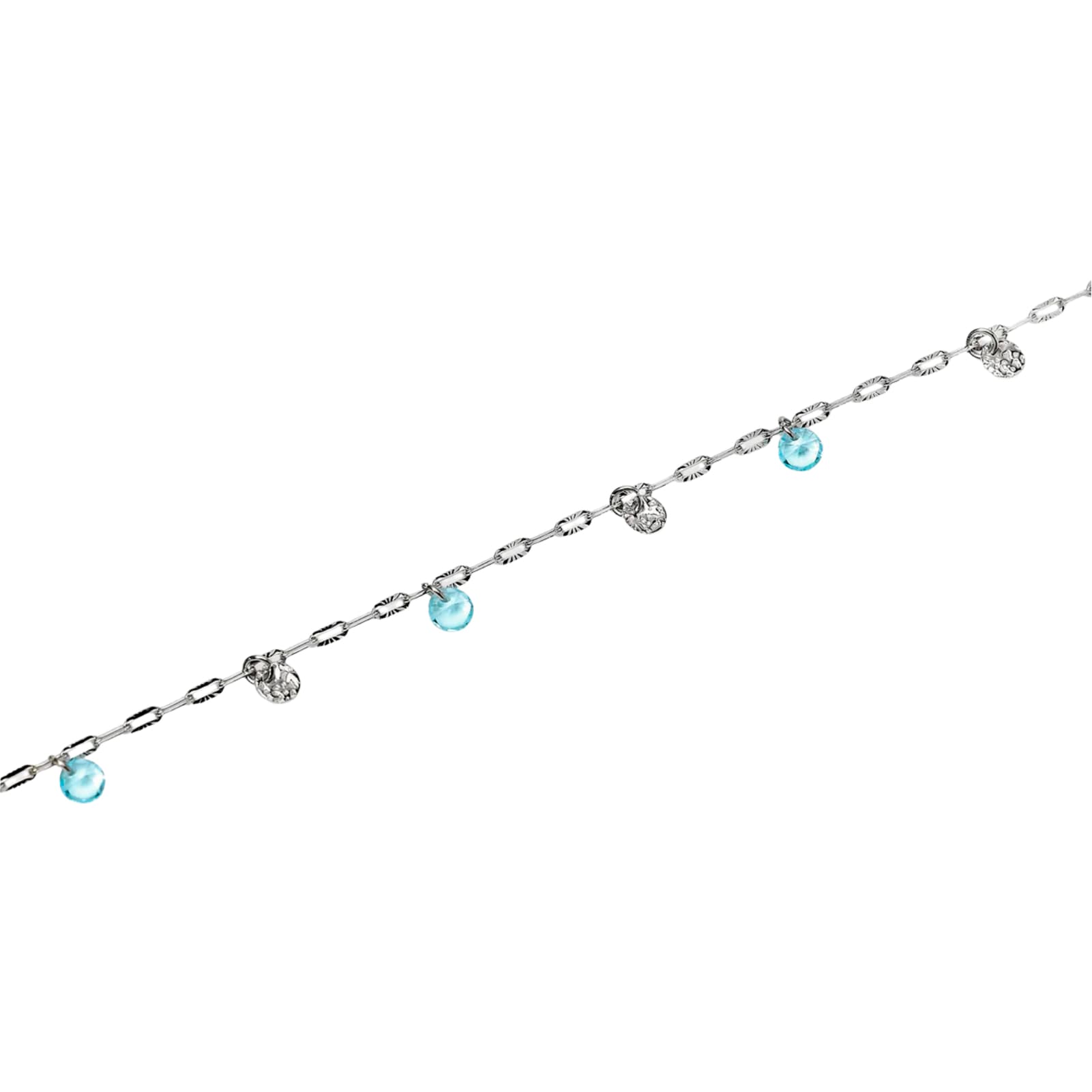 Cavigliera catena Kidult Style 86 in acciaio con cristalli Regolabile 21-25 cm