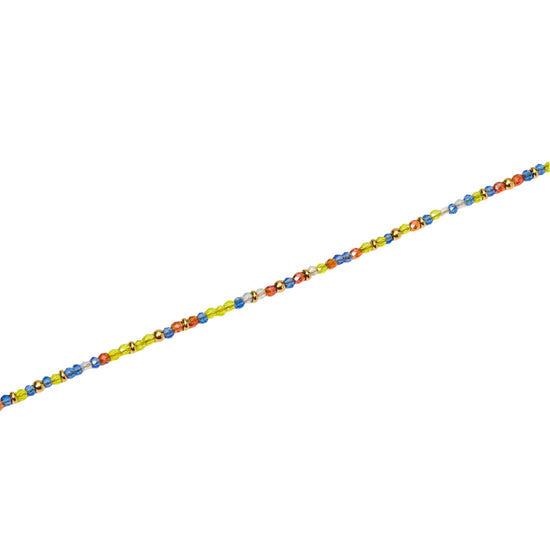 Cavigliera Kidult Style 86 in acciaio oro perline multicolor Regolabile 21-25 cm