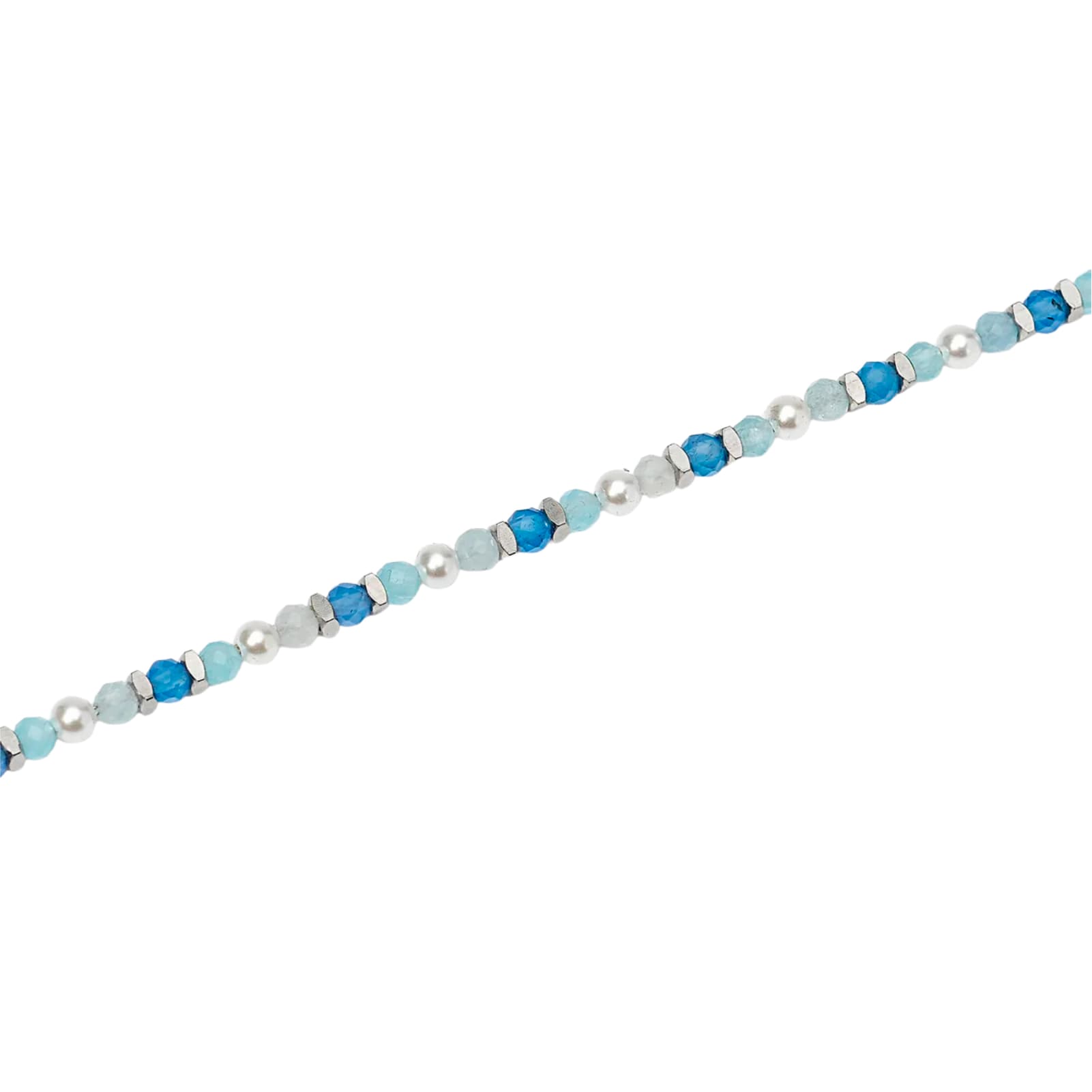 Cavigliera Kidult Style 86 in acciaio con perline azzurre Regolabile 21-25 cm