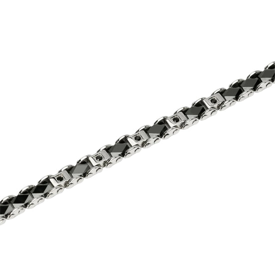 Bracciale catena Kidult Style 22 in acciaio cristalli neri 20,5 cm