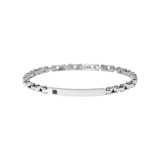 Bracciale catena Kidult Style 21 in acciaio cristallo nero 21 cm