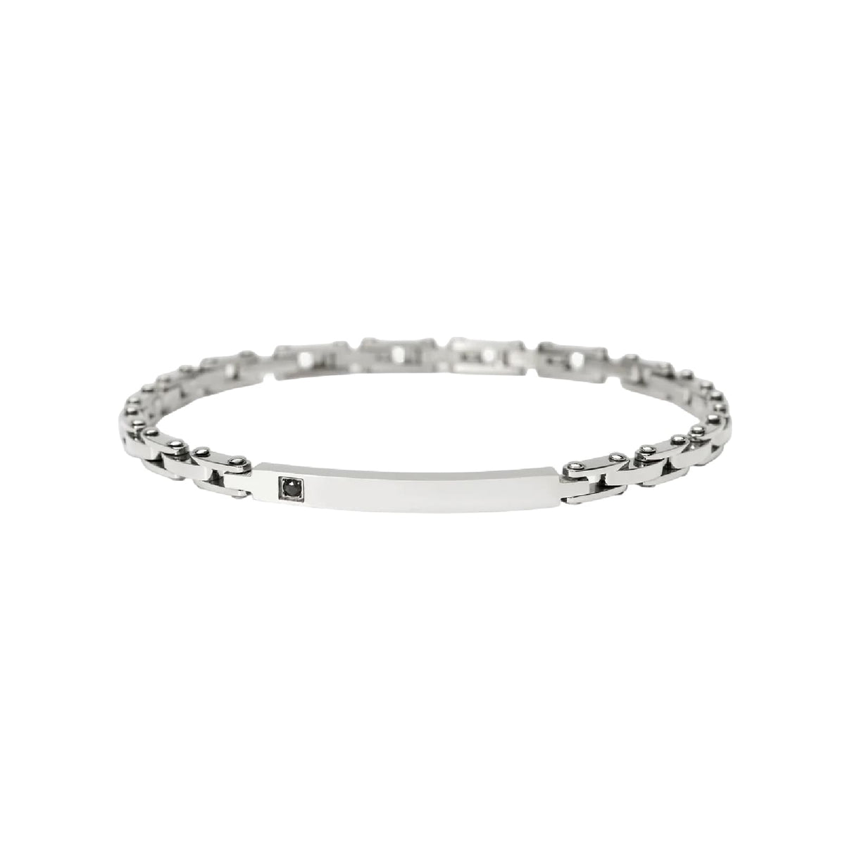 Bracciale catena Kidult Style 21 in acciaio cristallo nero 21 cm