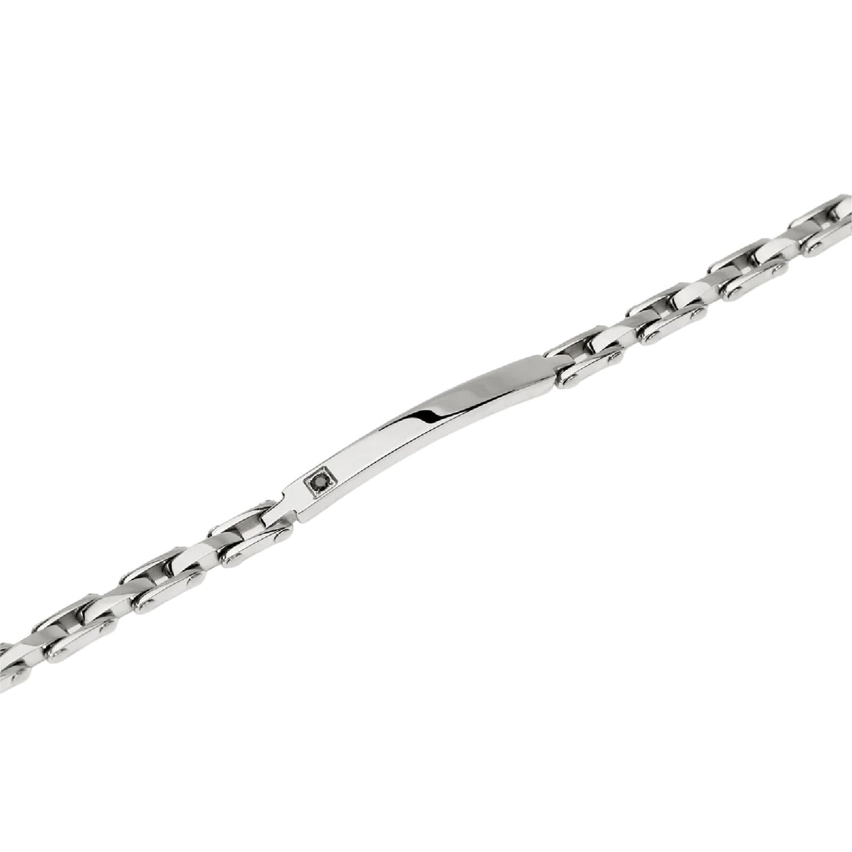 Bracciale catena Kidult Style 21 in acciaio cristallo nero 21 cm
