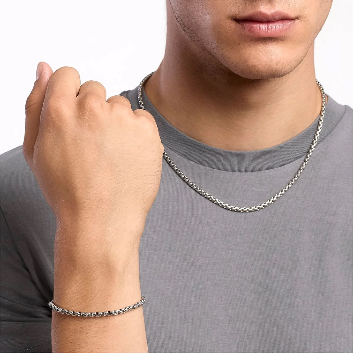 Bracciale catena veneta Kidult Style 57 in acciaio da uomo 21 cm