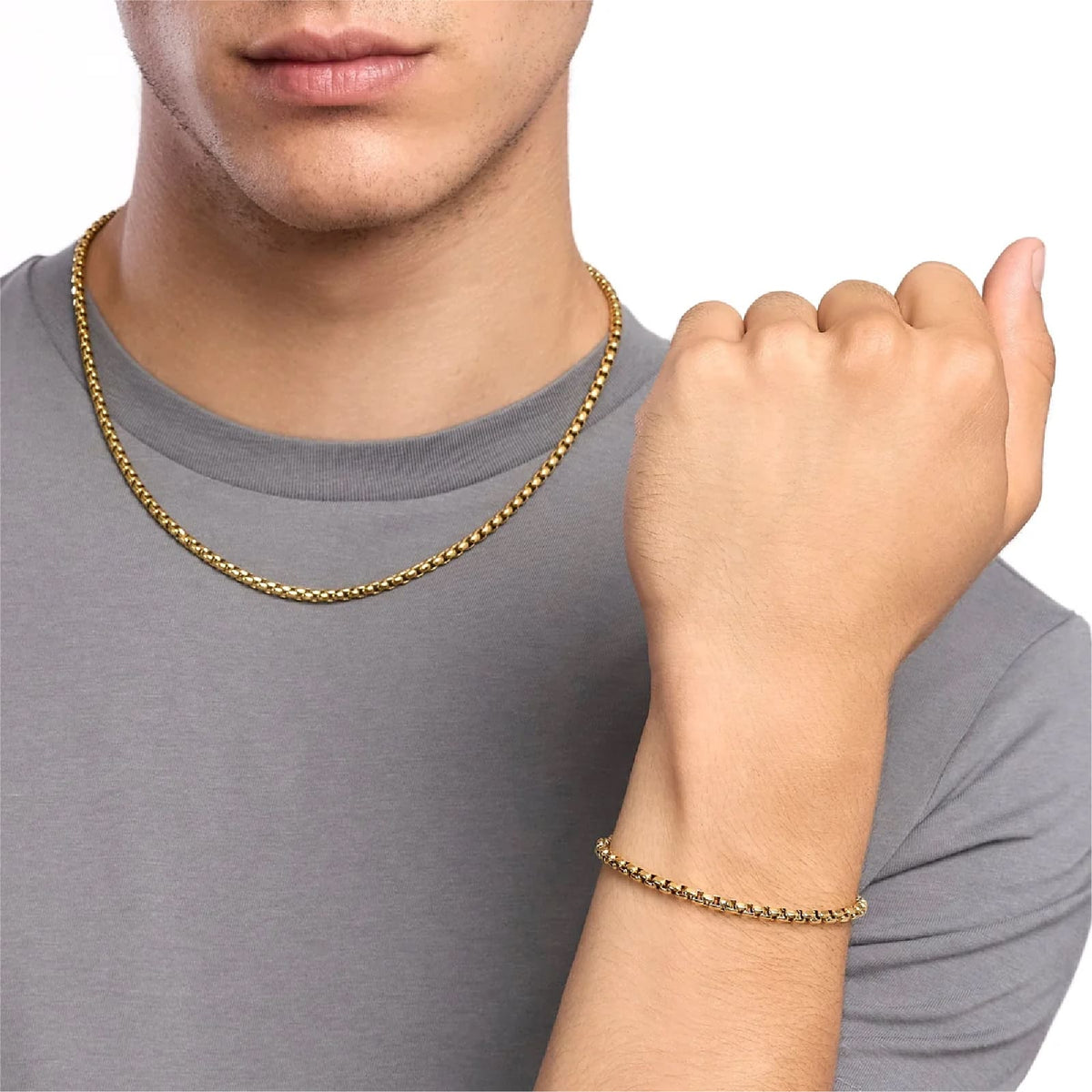 Bracciale catena veneta Kidult Style 57 in acciaio dorato 21 cm